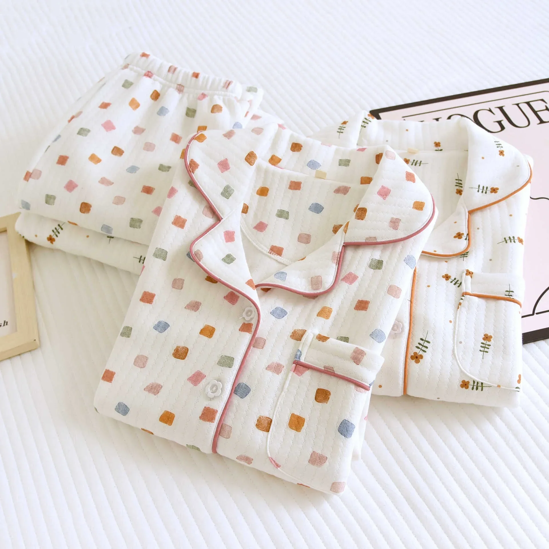 

Air Cotton Woman Pajamas Nightie Home Wear Women's Underwear 2023 Autumn Winter Warm Clothes For Sleep Suit For Home