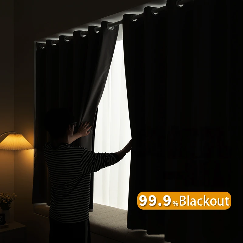 Tende oscuranti senza formaldeide per tende oscuranti per camera da letto con supporto nero isolamento termico per soggiorno grigio
