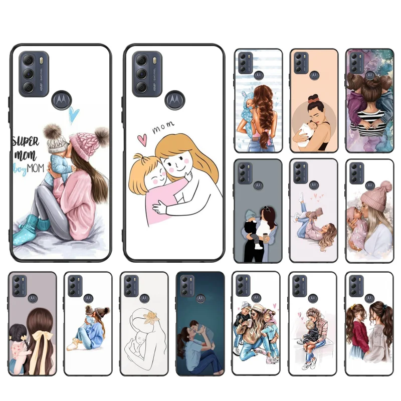 

Super Mom Mother Daughter Son Phone Case For Moto E32 E32S E20 E40 E7 Plus Edge 40 30 Ultra Neo 20 lite G13 G9Plus GPure GStylus