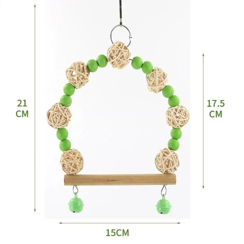 Bird Swing Wooden Parrot Swing Toy Bird Cage Stand Hanging Chewing Toys Training Toy For Parakeet Budgie Parrot Hammock попугаи