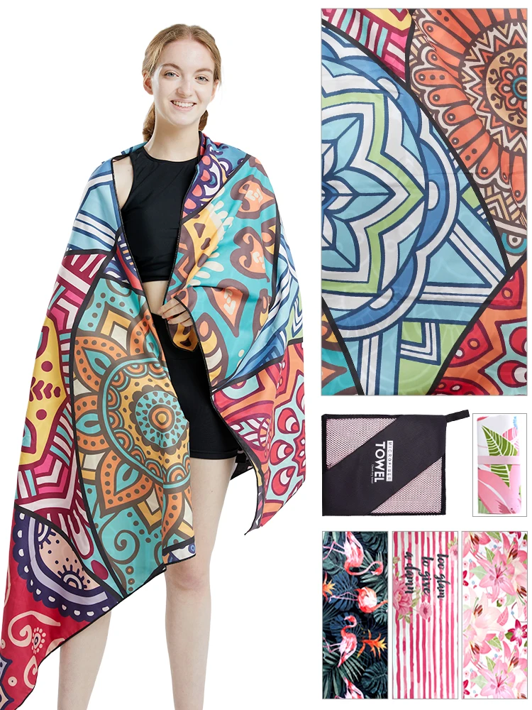 성인용 대형 극세사 비치 타월, 빠른 건조 타월, 모래 구름 비치 타월, 여행 수영장, 요가 (S16) 