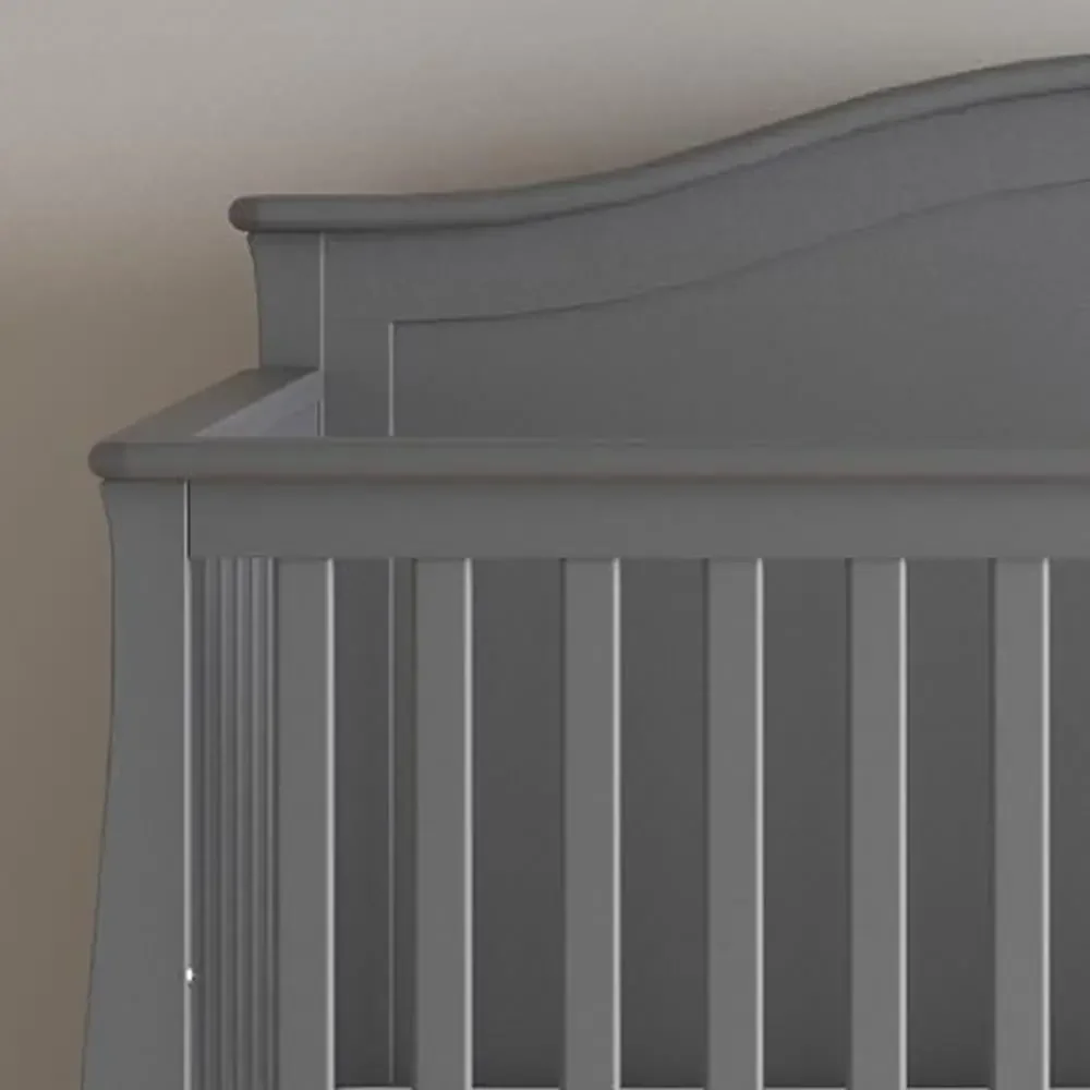 2-Piece Camden Nursery Set Convertible Crib & 3-Drawer Dresser Cool Gray Grows with Baby Sturdy Pine Wood Neutral Finishes Safe 4