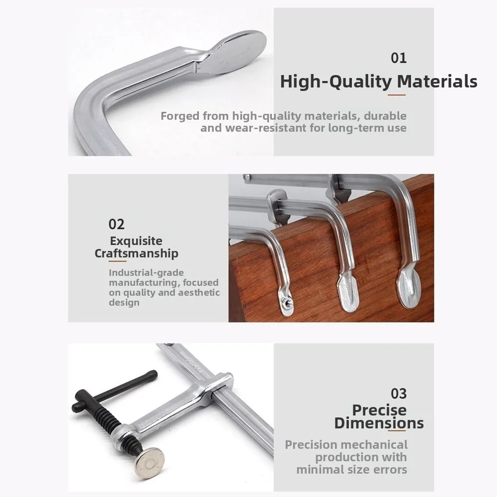 Heavy Duty High Strength Woodworking F Clamp - Durable DIY Bar Clip Hand Tool