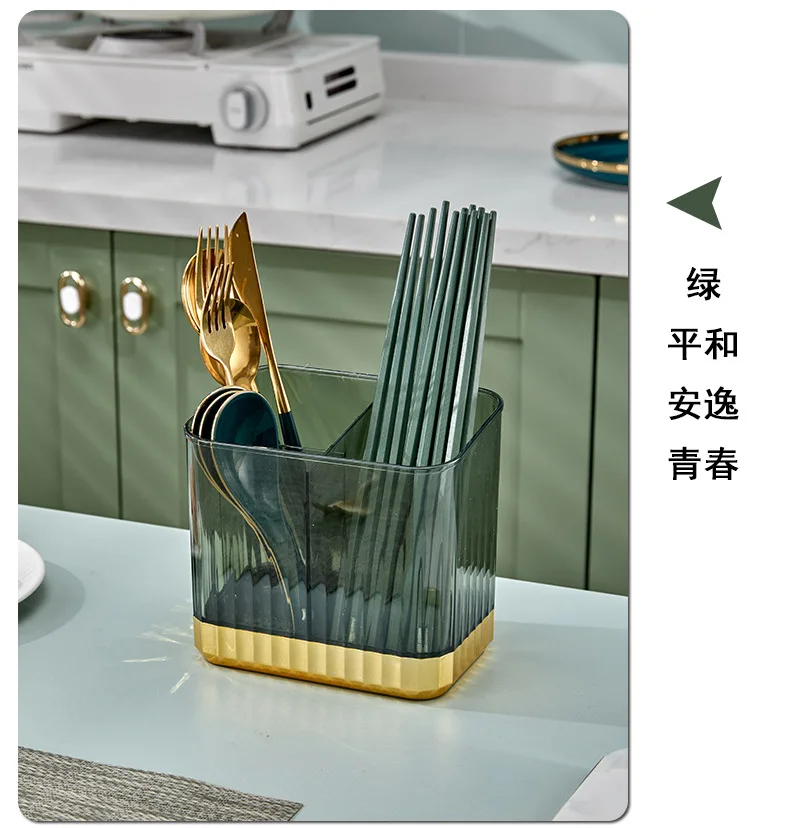 Chopsticks Cage Spoon Fork Storage Holder Cutlery Light Luxury Drain Shelf Kitchen Utensils Can Be Mounted On The Wall Chopsticks Tube 12 Undefined