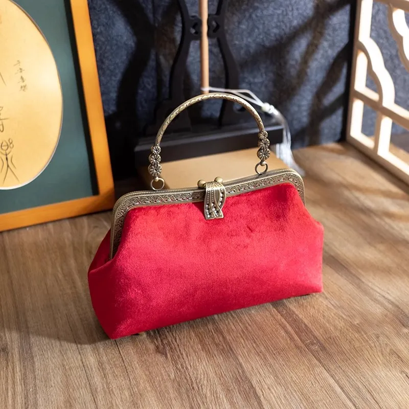 Classic Vintage Mother Gift Bags Bag Top Handle Women's Handbags Purses Lock Bags Women Shoulder Crossbody Bag Chain Fringe