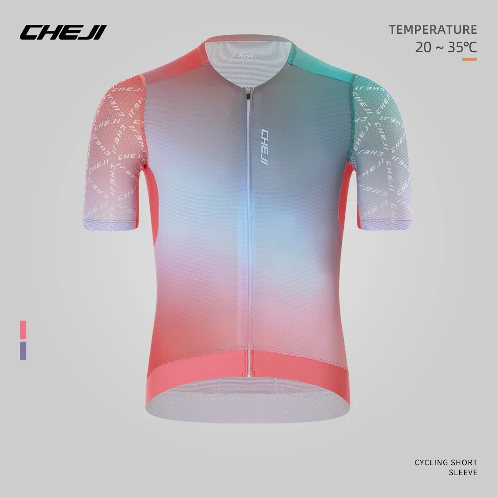 Men's Cycling Wear Short Sleeved Summer Gradient Cycling Sweatshirt