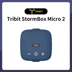 Tribit StormBox Micro 2 Portable Bluetooth Speaker - Powerful Sound & Deep Bass, IP67 Waterproof with Built-in Strap (Blue)