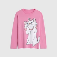 Disney Marie Cat Cute Long Sleeve T Shirts For Girls Clothing Spring Autumn Clothes Crewneck Girl's Blouse Children's Base Shirt 2