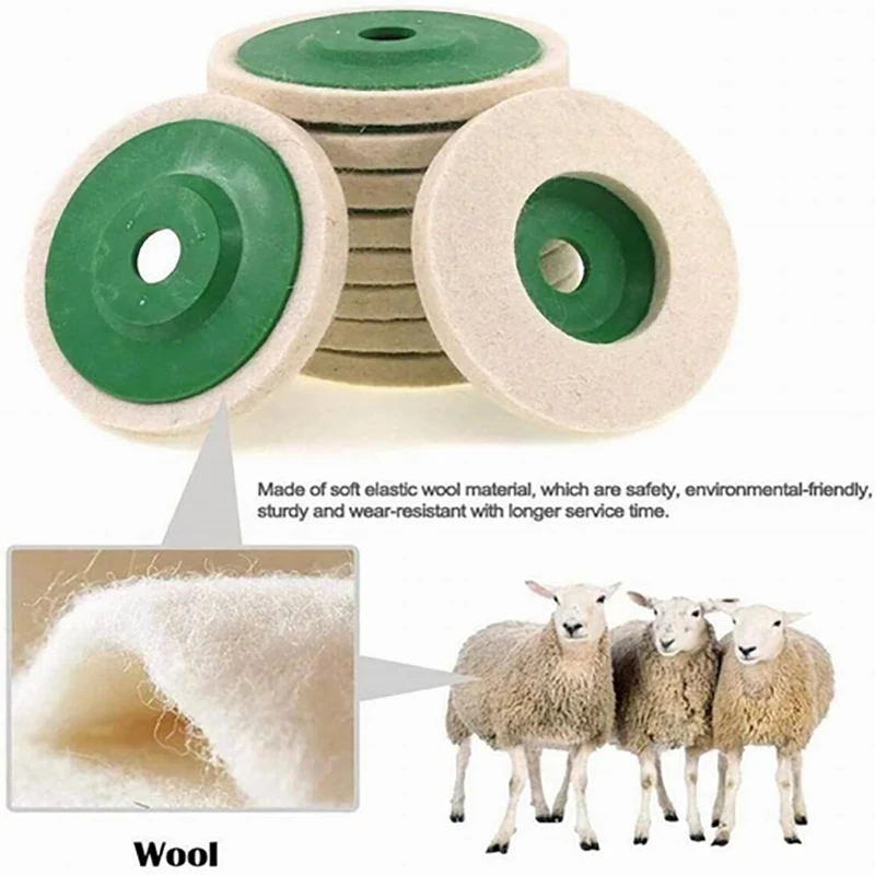 3 x disque de polissage de roue de polissage de laine meuleuse d