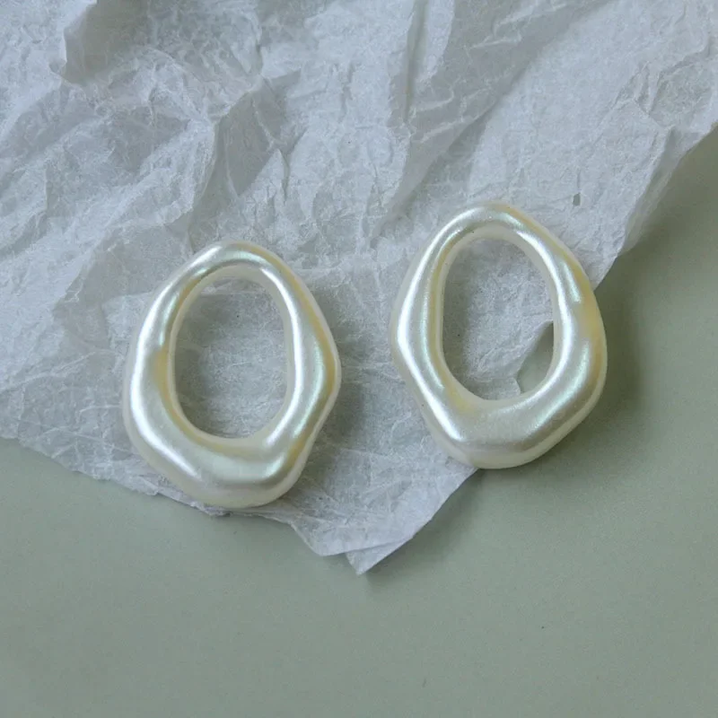 Ornament Crafts Miniature Figurines Miniature Ornament 5pcs European and American style metal texture irregular geometric hollow ring diy acrylic earrings pendant material