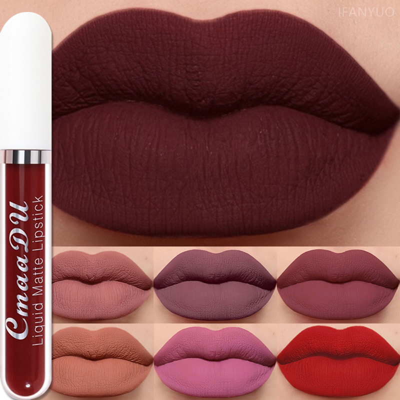 18 Colors Velvet Matte Liquid Lipstick Lip Gloss Long-Lasting Waterproof Easy Color Non-stick Cup Texture High Pigment Lipgloss