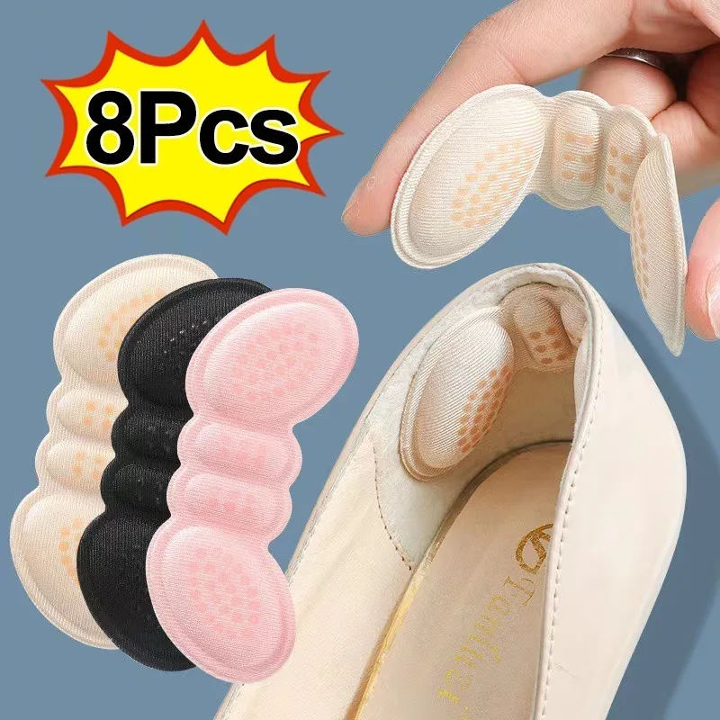 4Pairs Heel Insoles Patch Pain Relief Anti-wear Cushion Pads Feet Care Heel Protector Adhesive Back Sticker Shoes Insert Insole