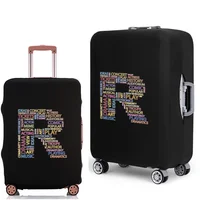 2022 Luggage Case Protective Cover Text 26 Letter Pattern Travel Elastic Duffle Luggage Dust Cover for 18-28 Inch Suitcase 2