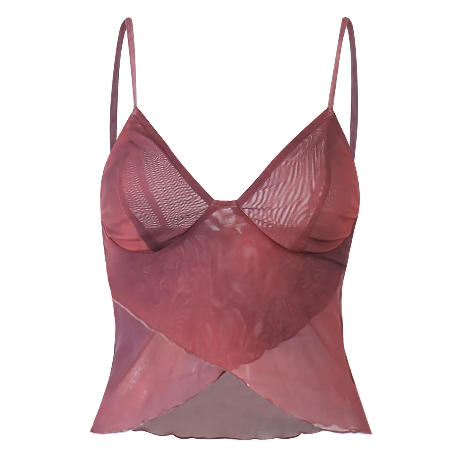 Graphic Printed Mesh See Through Vest Women Sexy Casual V-neck Sleeveless Suspender Camisole Patchwork Tank Top Y2K Streetwear