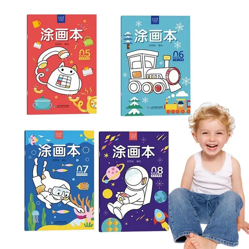 

Coloring Books For Kids Ages 2-4 Bulk Coloring Books For Girls Fun 4 Books Educational Mini Books Promote Kids Wellness And