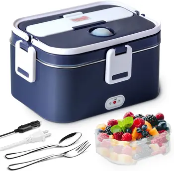 1.5 L 60W Electric Lunch Box Food Warmer Portable Food Heater for Car Or Home - Leak Proof, Lunch Heating Microwave for Truckers 1