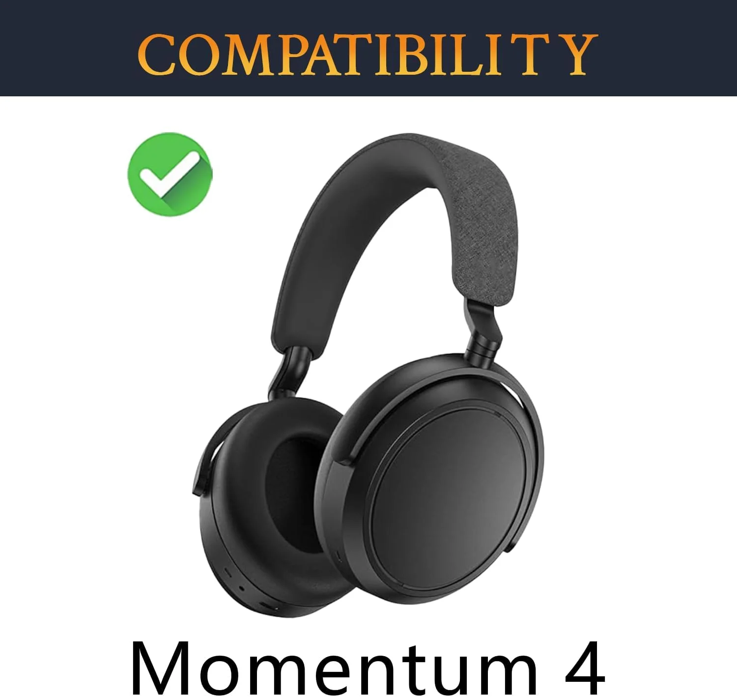KUTOU Protein Leather Earpads Replacement for Sennheiser Momentum 4 Over/Around Ear Wireless Headphones Ear Pads Cushions
