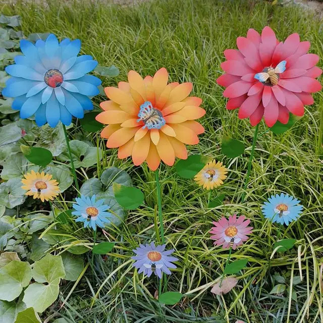 Kerti Dekoratív Tét Rozsdaálló Fém Virágos Vízálló Vasvirág Dísz Kültéri Gyep Udvari Dekoráció