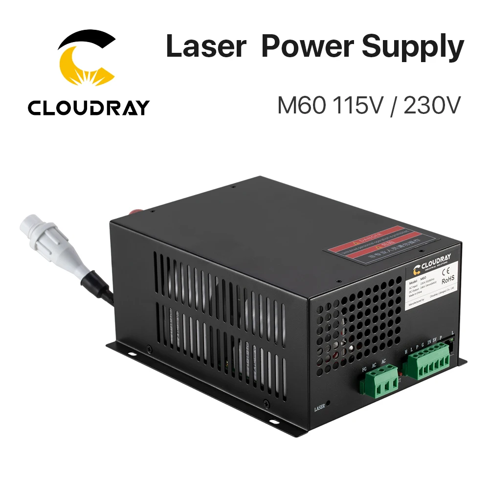 CO2 laser power supply 60W 115V/230V for CO2 laser engraving cutting machine
