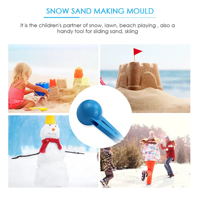 Large Round Snowball Maker Clip para crianças, Beach Play Toy, 3D, inverno 3