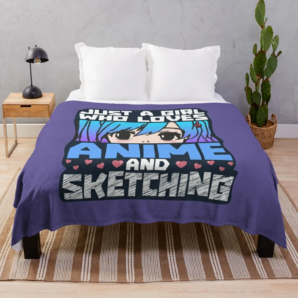 

Just a girl who loves anime and sketching Throw Blanket Luxury Brand anime Furry Single Blankets