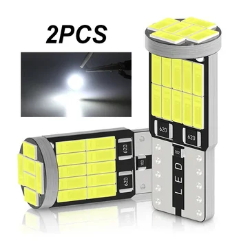 2x 고휘도 LED 자동차 조명, 26smd 4014 Smd 칩 램프 전구, 자동차 액세서리 번호판 조명, 흰색 6000K 12V, T10 W5W
