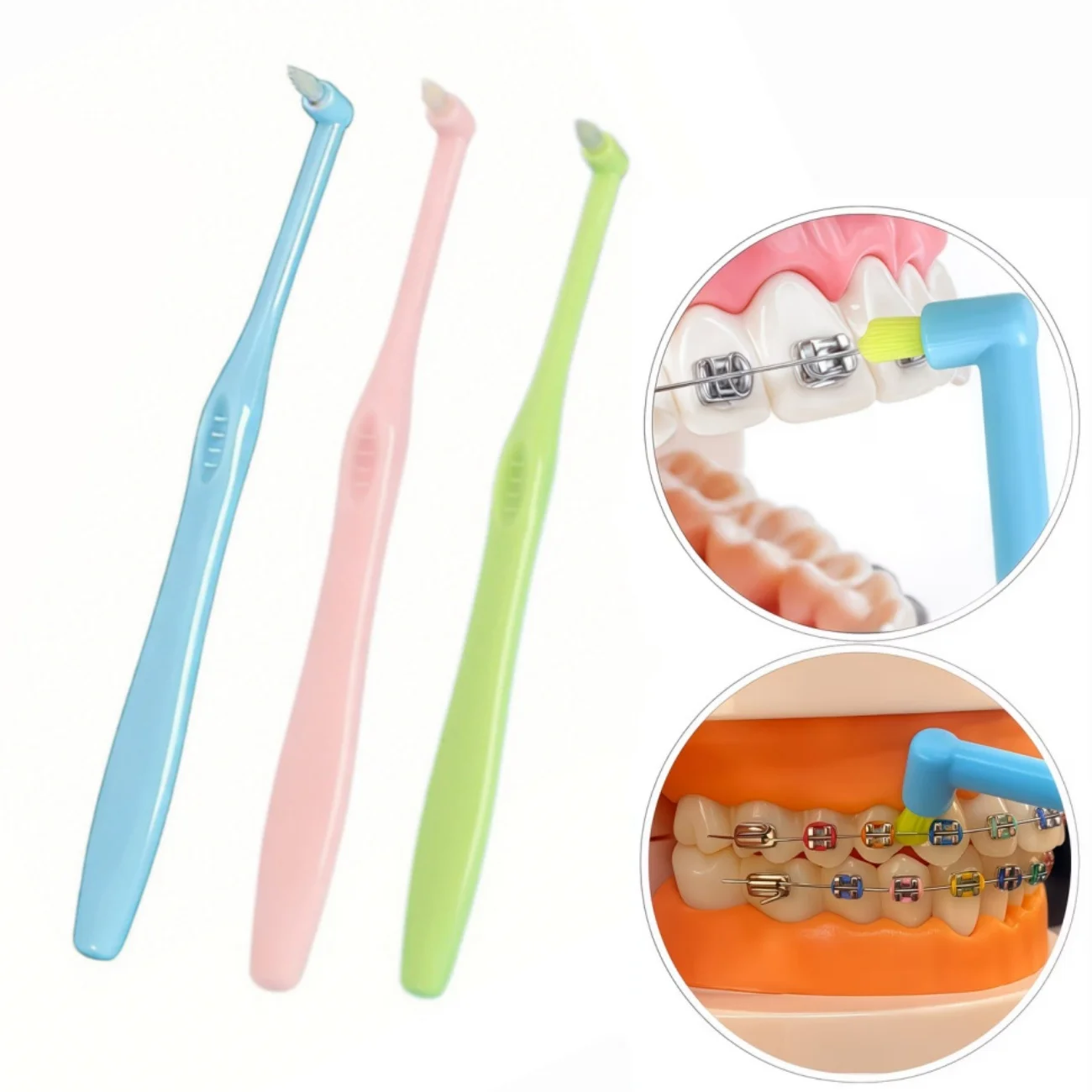 Orthodontic Braces Toothbrush with Single Tufted Pointed Head