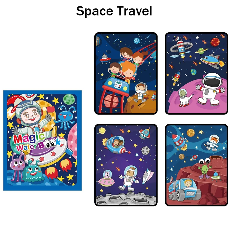 Reusable Coloring Book Children Early Education Toys Magical Book with Pen Water Drawing Montessori Toys Gift Magic Drawing