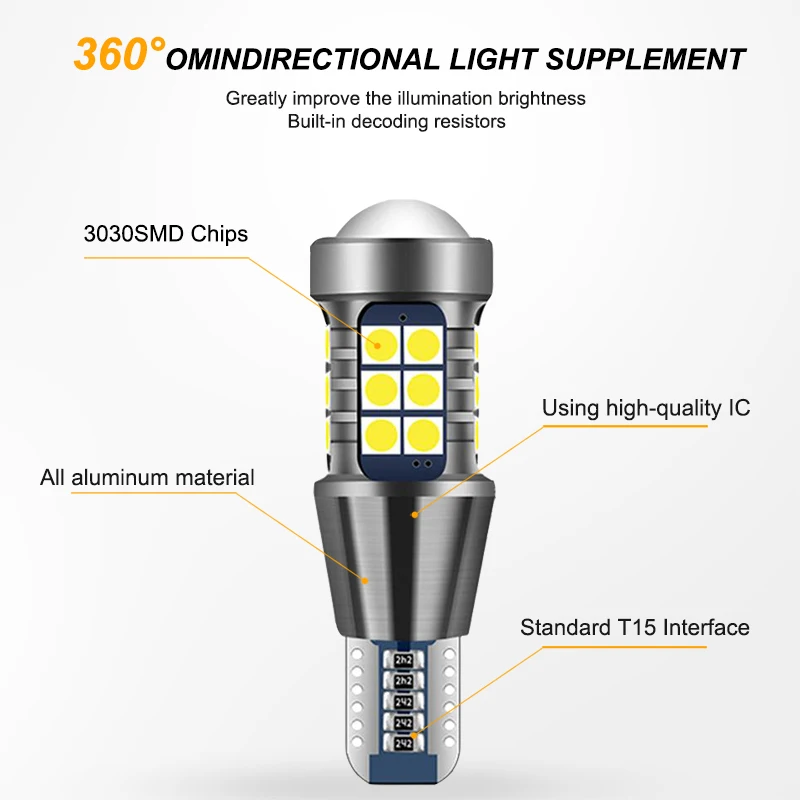 NLpearl 2x ��ȣ ���� T15 Led ���� W16W Led Canbus 921 912 ���� ���� ���� 3030 27SMD �ڵ� ��� ������ ����Ʈ ���� ���� 12V