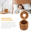 Round Rattan Tissue Box Vine Roll Holder Toilet Paper Cover Dispenser For Barthroom,Home,Hotel And Office 6