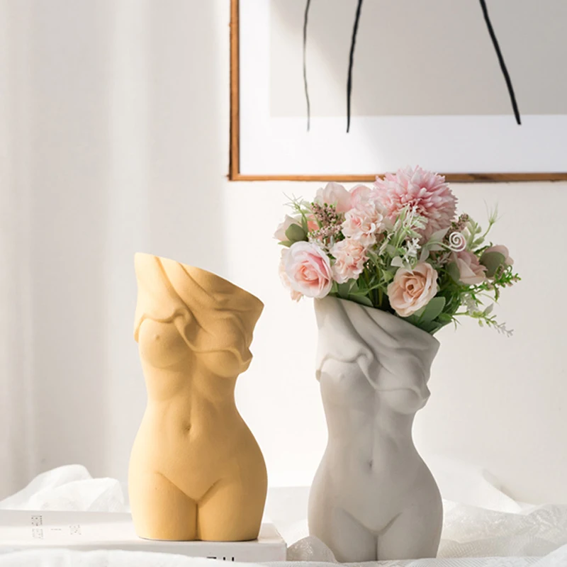 

Ваза с изображением лица, абстрактная ваза для боди-арта, керамическая декоративная ваза, украшение для офиса, декоративная ваза для лобби-комнаты, художественное украшение