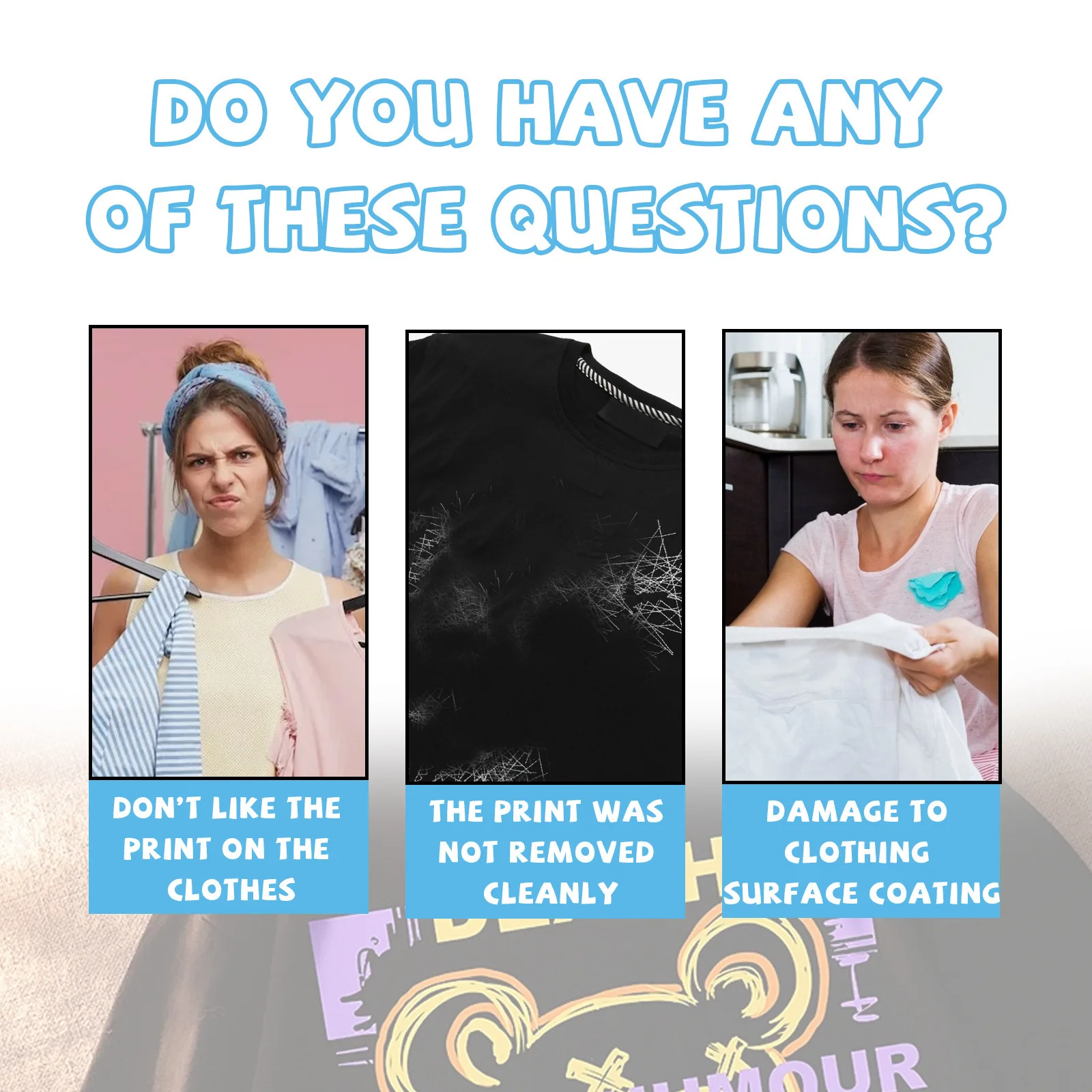 Clothing Printing Remover Clothing Cleaning Fabric Printing Pattern Letter Cleaning Remover Protect Clothing Adhesive Remover