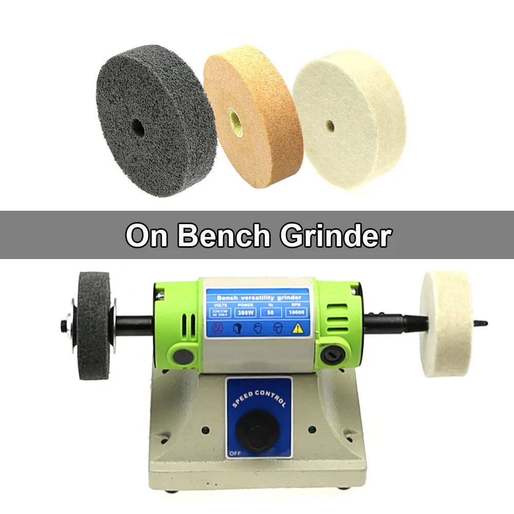 1 piece 50mm/75mm/100mm Nylon Unitized Polishing Wheels Felt Buffing Wheel Versatility Bench Grinder Drill Adapter 2 1 piece 50mm/75mm/100mm Nylon Unitized Polishing Wheels Felt Buffing Wheel Versatility Bench Grinder Drill Adapter - Image 2