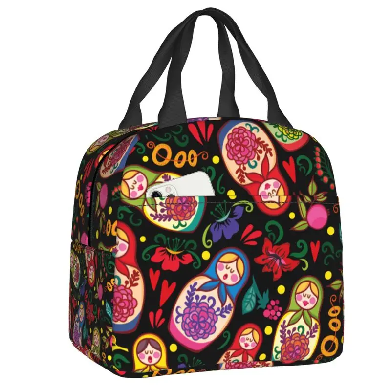 

Изолированная сумка для обеда Babushka, Матрешка для русской куклы, термоохлаждающая Сумка-тоут для детей и школьников