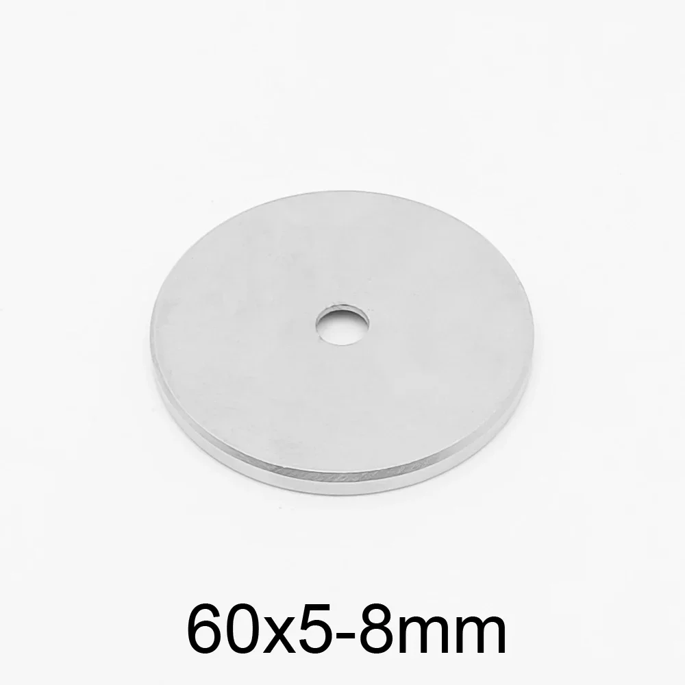 

60x5-8 mm Big Neodymium Disc Magnets 60*5 Hole 8mm 60*5-8 mm N35 Round Countersunk Permanent Magnet Strong 60x5-8mm