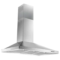 Tieasy 36 Inch 450CFM Wall Mount Ducted / Ductless Convertible Push Button Permanent Filters Led Lights Range Hood ZMG-0190B 1