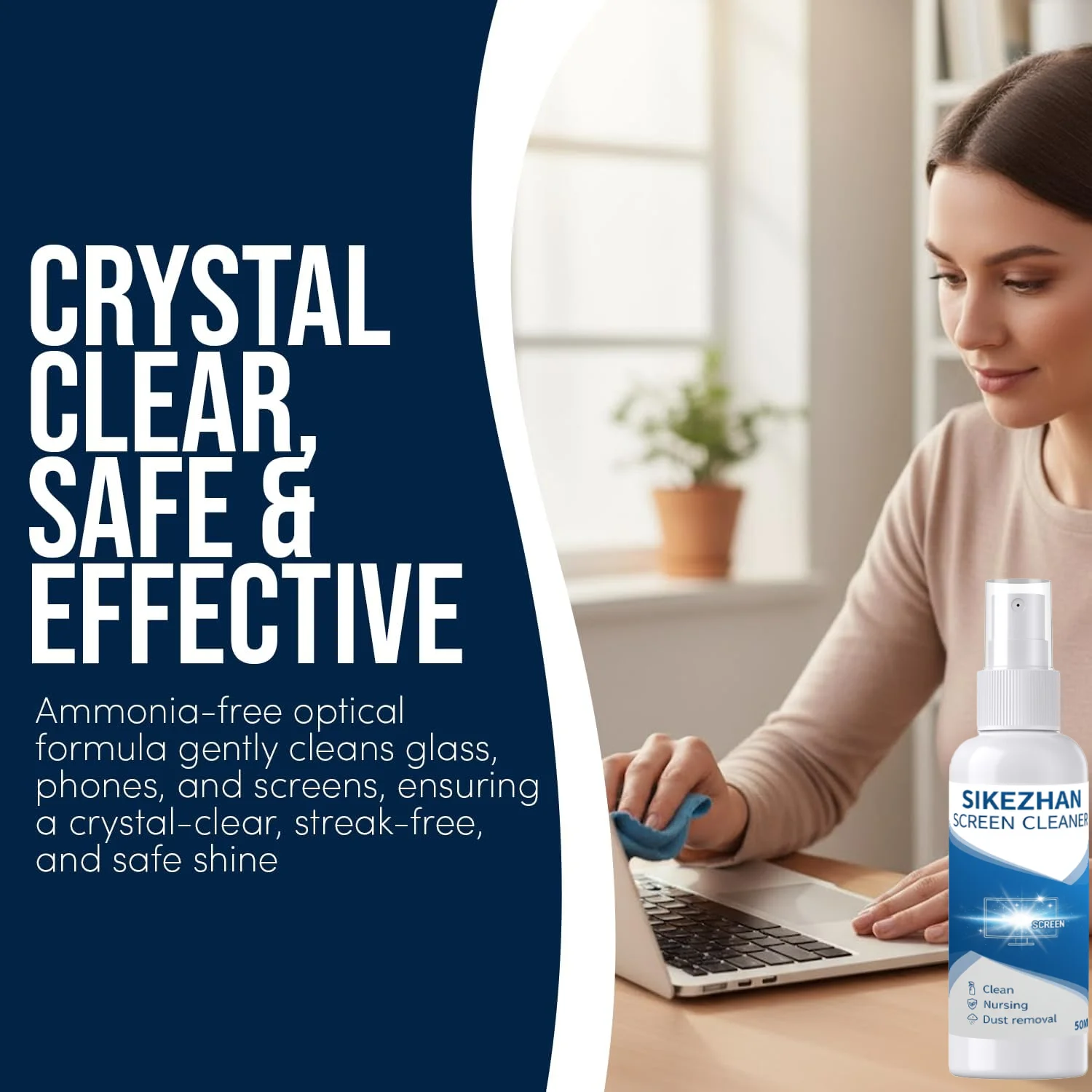 Streak-Free Anti-Static Screen Cleaning Spray for Fingerprints & Dust Removal