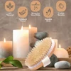 Wet and Dry Body Brush Exfoliator with Soft Bristles Body Scrub Brush for Cellulite and Lymphatic Bath Shower Skin Care Tool 4