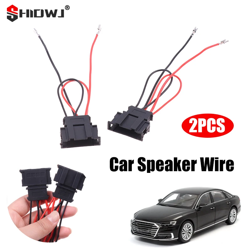 2Pcs Car Speaker Wire Harness Adaptor Replace Vehicle Connection Plug Cable Connector for Golf Scirocco Seat for VW Passat