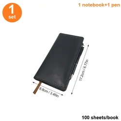 Multifunctional Planner Set with Metal Pen and Removable Pages - Portable Notebook & Notepad for Meetings and Journaling (Black)