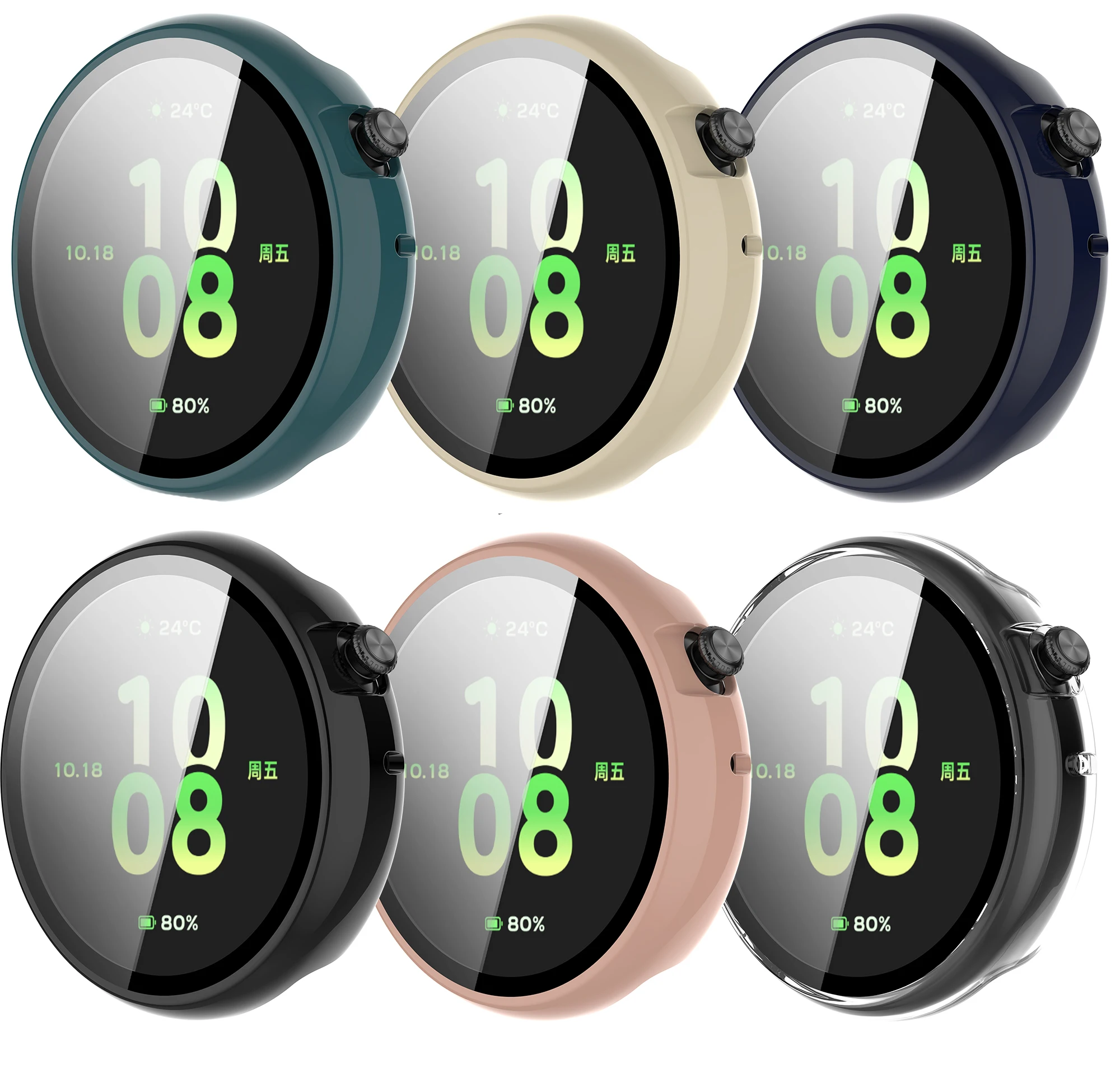 Premium Tempered Glass Protective Case for Honor Watch Fit - 44mm Screen Protector and Bumper Frame