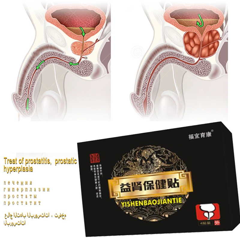 

Herbal health plaster for treating prostatic hyperplasia, relieving pressure of kidney and urethra and eliminating toxin