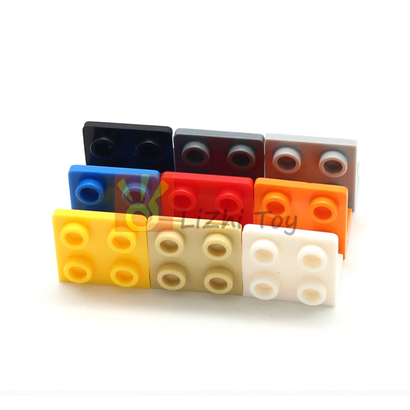 50개 MOC 베이스 플레이트 99207 브래킷 1x2-2x2 인버티드 빌딩 블록 DIY 호환 피규어 스탠드 디스플레이 조립 브릭 장난감
