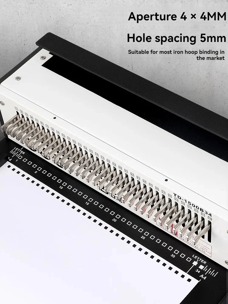 더블 코일 드릴링 머신 펀칭 머신 업그레이드 버전 TD1500B34 철 링 드로잉 나이프 사각 구멍 34 홀 캘린더 바이