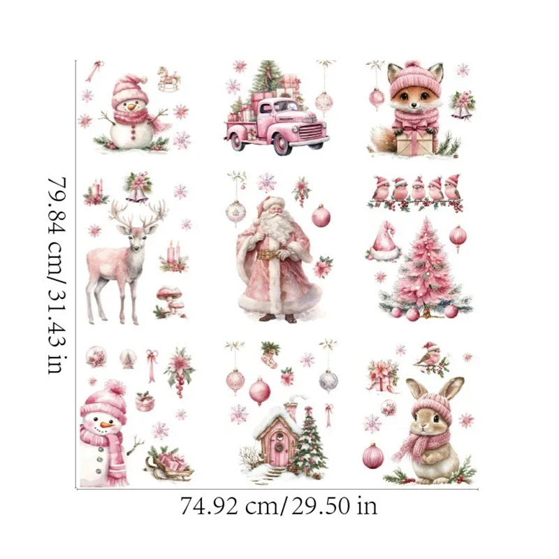Christmas Glass Window Stickers Santa Claus Snowman Elk Sticker Merry Christmas Decorations for Home Navidad Happy New Year window stickers