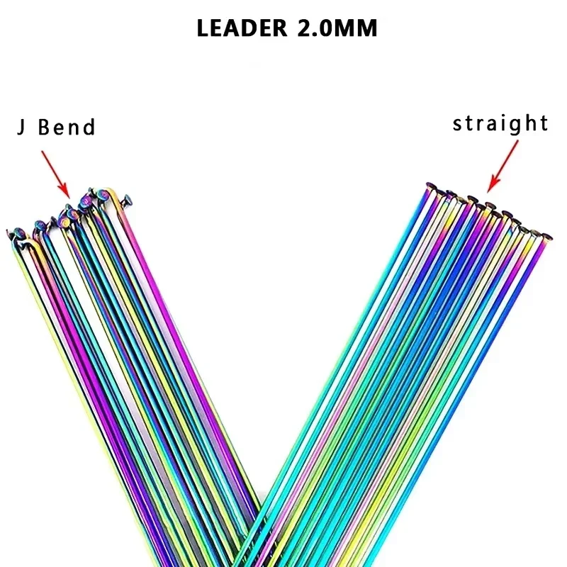 SAPIM Bicycle Spokes Can Choose Any Length Below 310mm 2.0 Round j-bend/Straight pull Rainbow Color With Copper Cap