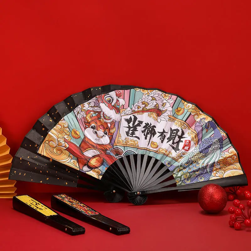 

8 Inch National Tide Tide Fan New Comic Plastic Fan Net Red Bar Disco Fan Men And Women One-Handed Opening And Closing Folding F