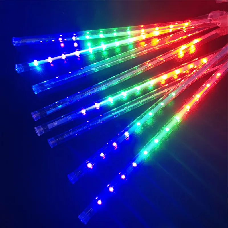 thumbnail image 1 of LED Meteor Shower Rain Lights Waterproof Falling Raindrop Fairy String Light for Street Garland Christmas Holiday Decor Navidad, 1 of 5