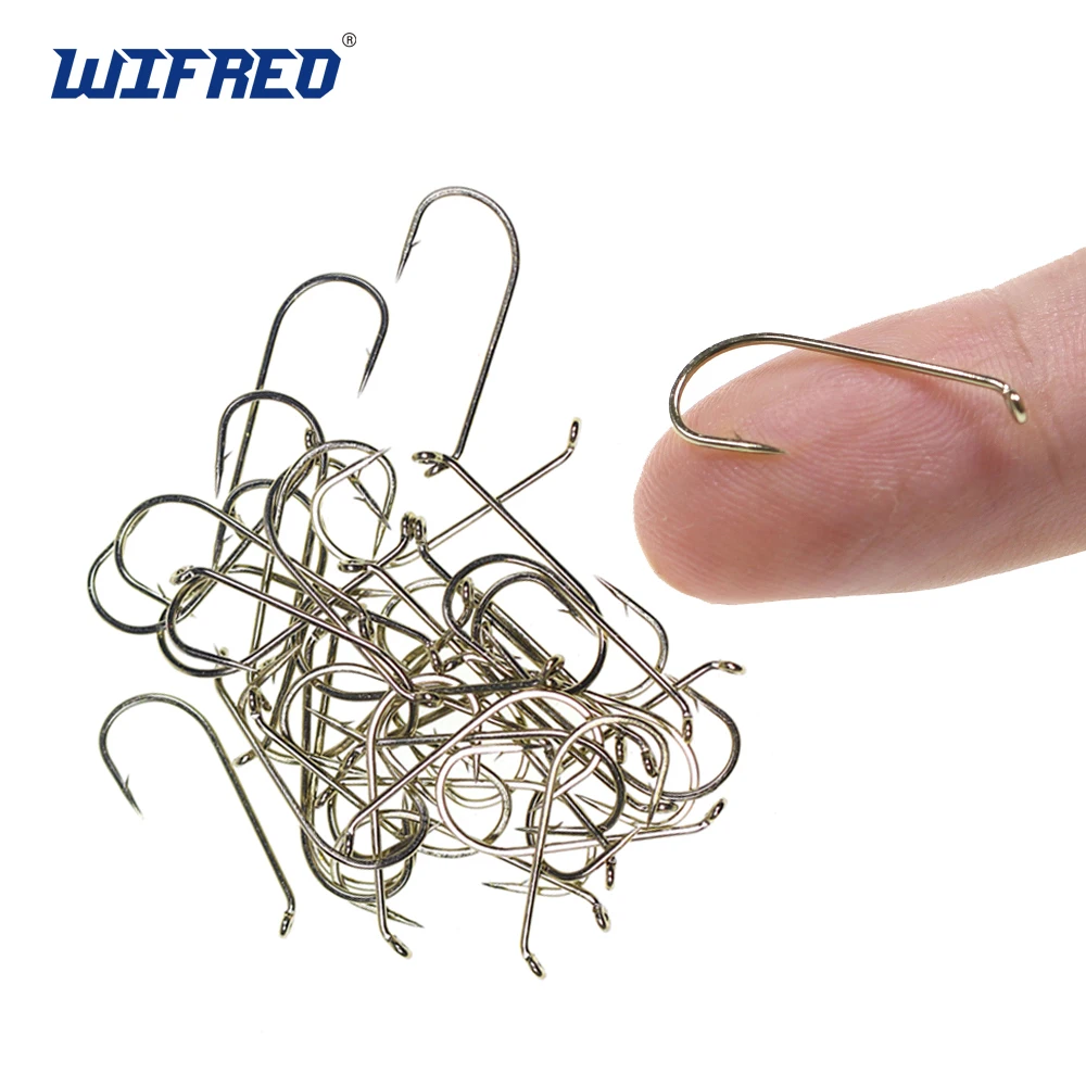 Wifreo50100200PCS1XLongShankDownEyeDryFlyHookNymphTying