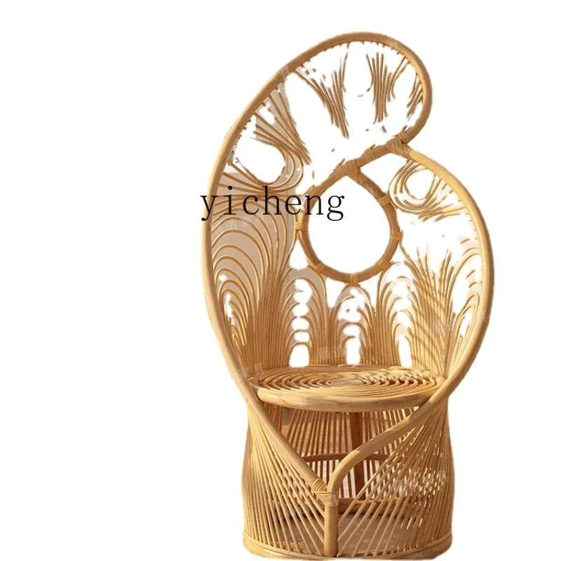

Zk Real Rattan Chair Internet Celebrity Shooting Props Rattan Bed & Breakfast Lounge Phoenix Chair